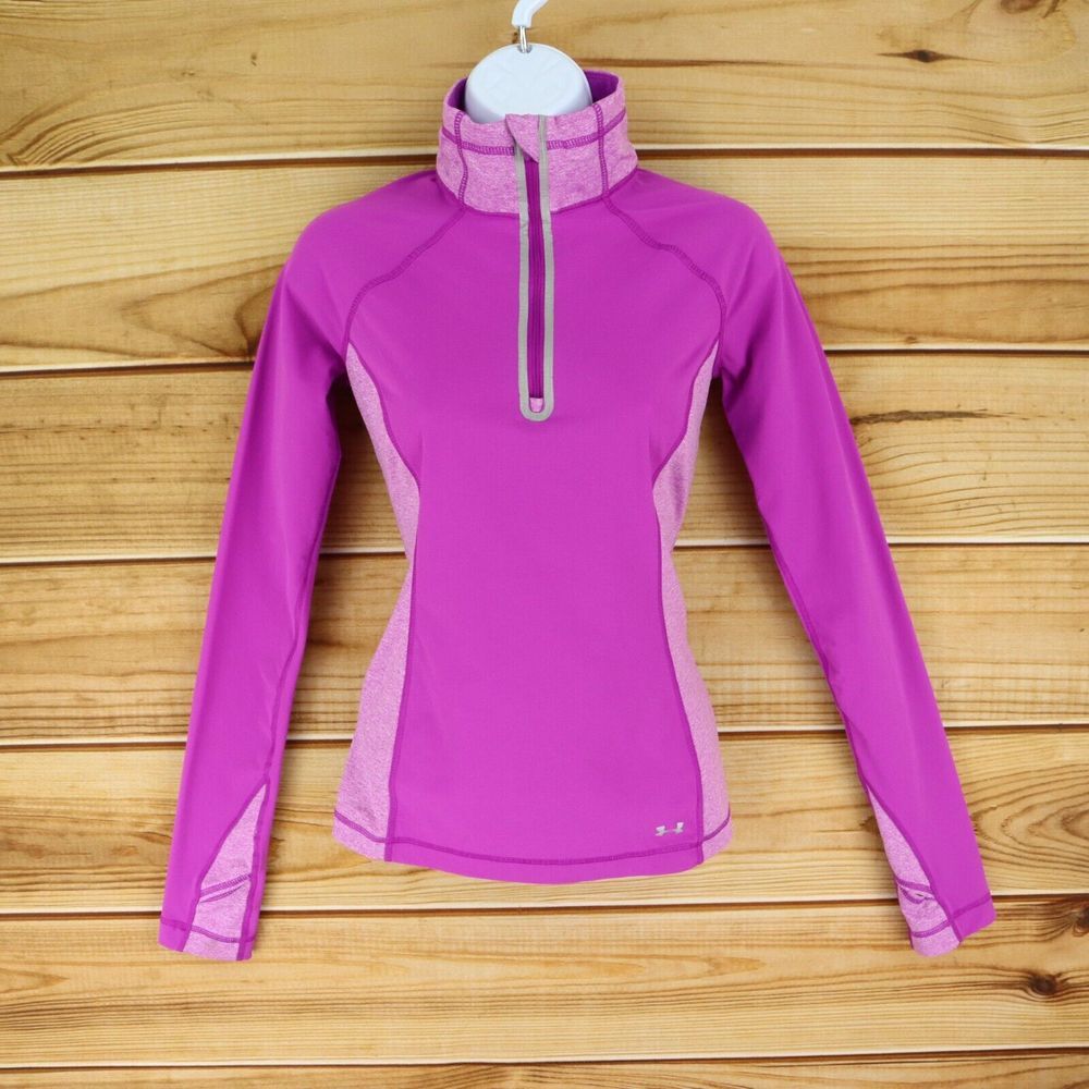 Under Armour AllSeasonGear Active 1/4 Zip‎ Jacket Womens S Purple Zipped Pockets
